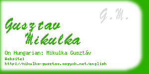 gusztav mikulka business card