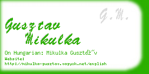 gusztav mikulka business card